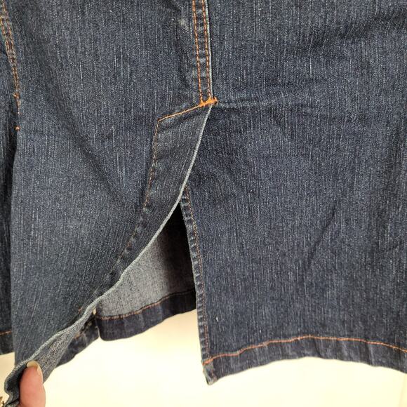 Ashley Stewart blue pleated sequin accent denim skirt Size 24 western glam - Picture 6 of 8